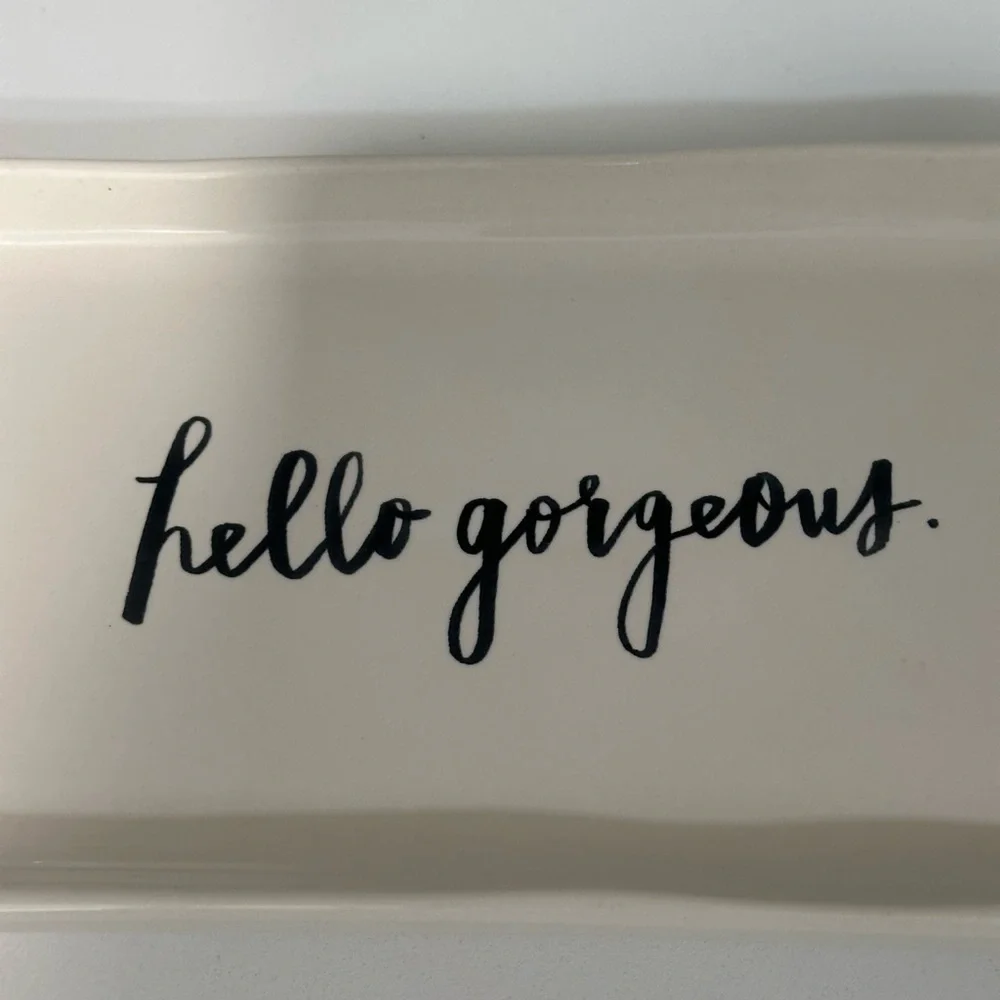 Rae Dunn Hello Gorgeous Plate Pottery Artisan Collection by MAGENTA Makeup Tray